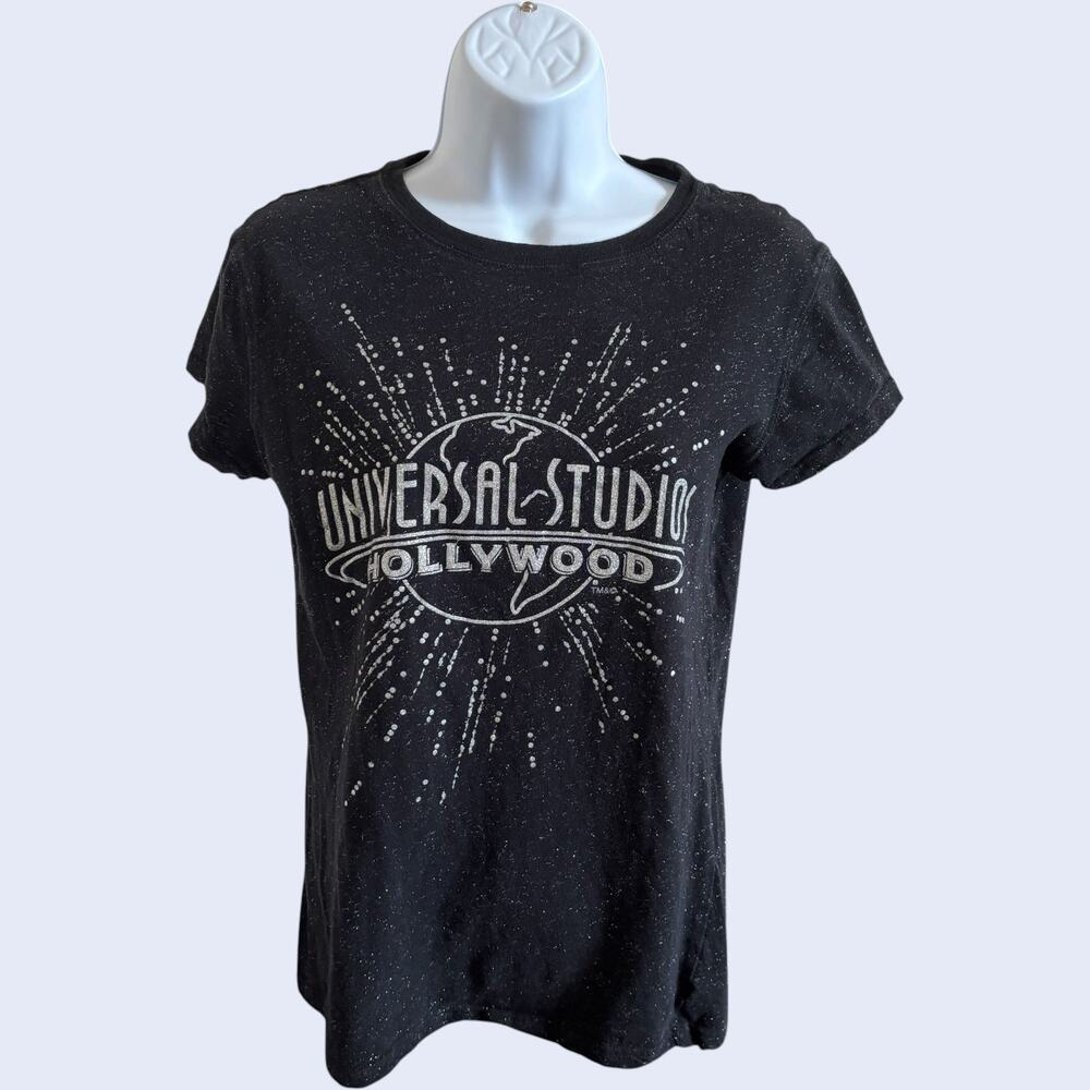 Universal Studios L Vintage Graphic Tee Black Cotton